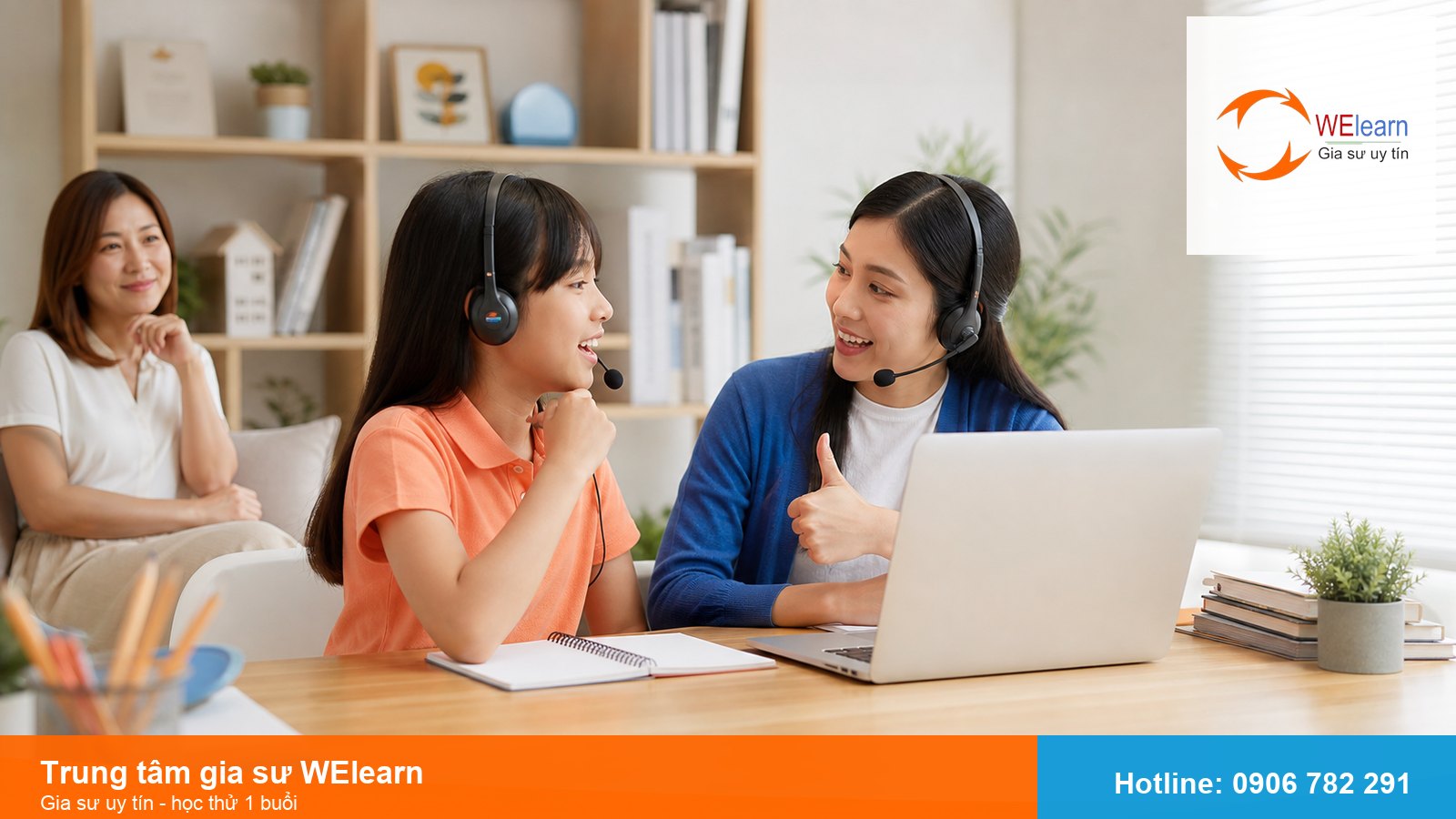 Gia sư tiếng Anh WElearn kèm học sinh luyện phát âm và ngữ pháp