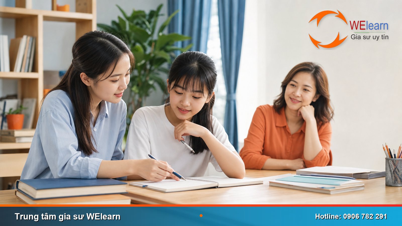 Gia sư WElearn kèm học sinh 1 kèm 1 trong buổi học thử tại nhà